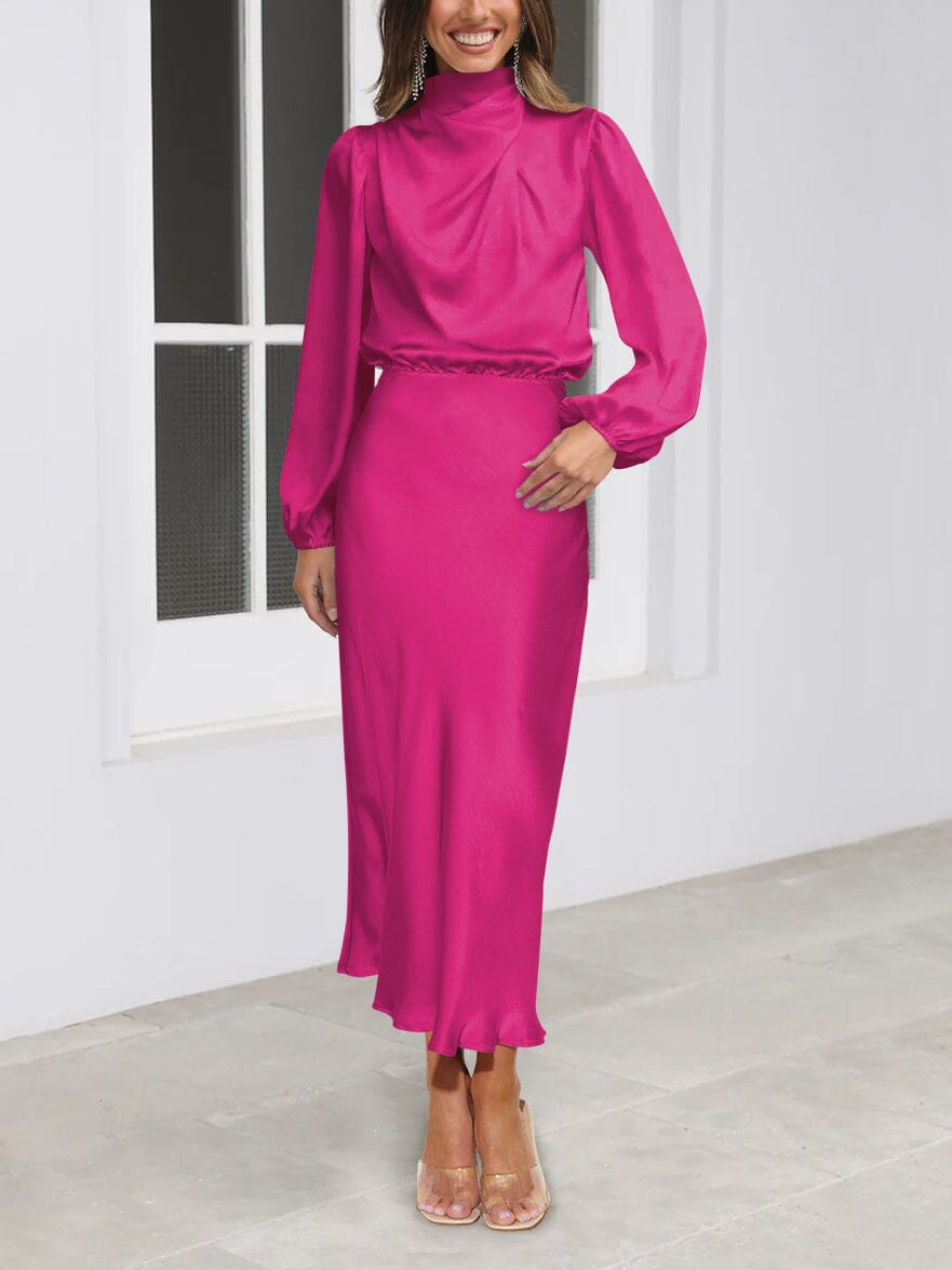 Evelyn™ | Robe en soie élégante à manches longues