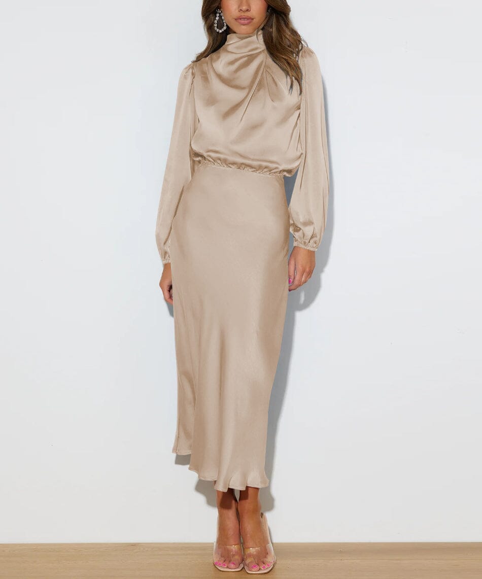 Evelyn™ | Robe en soie élégante à manches longues