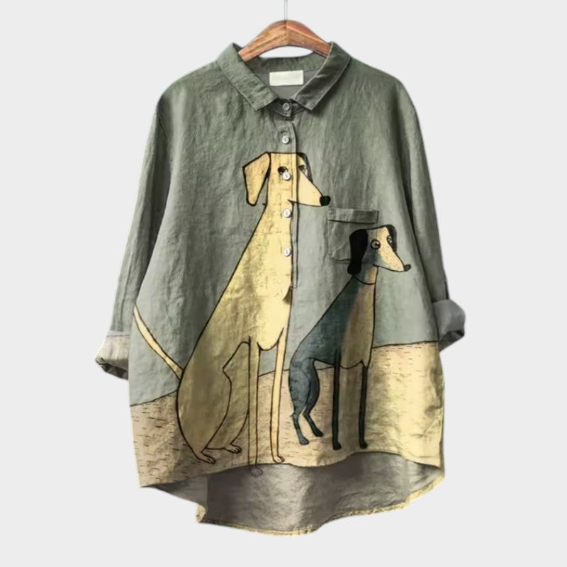 PALMIRA | Chemise Oversize au Design Canin pour un Confort Quotidien et un Style Décontracté