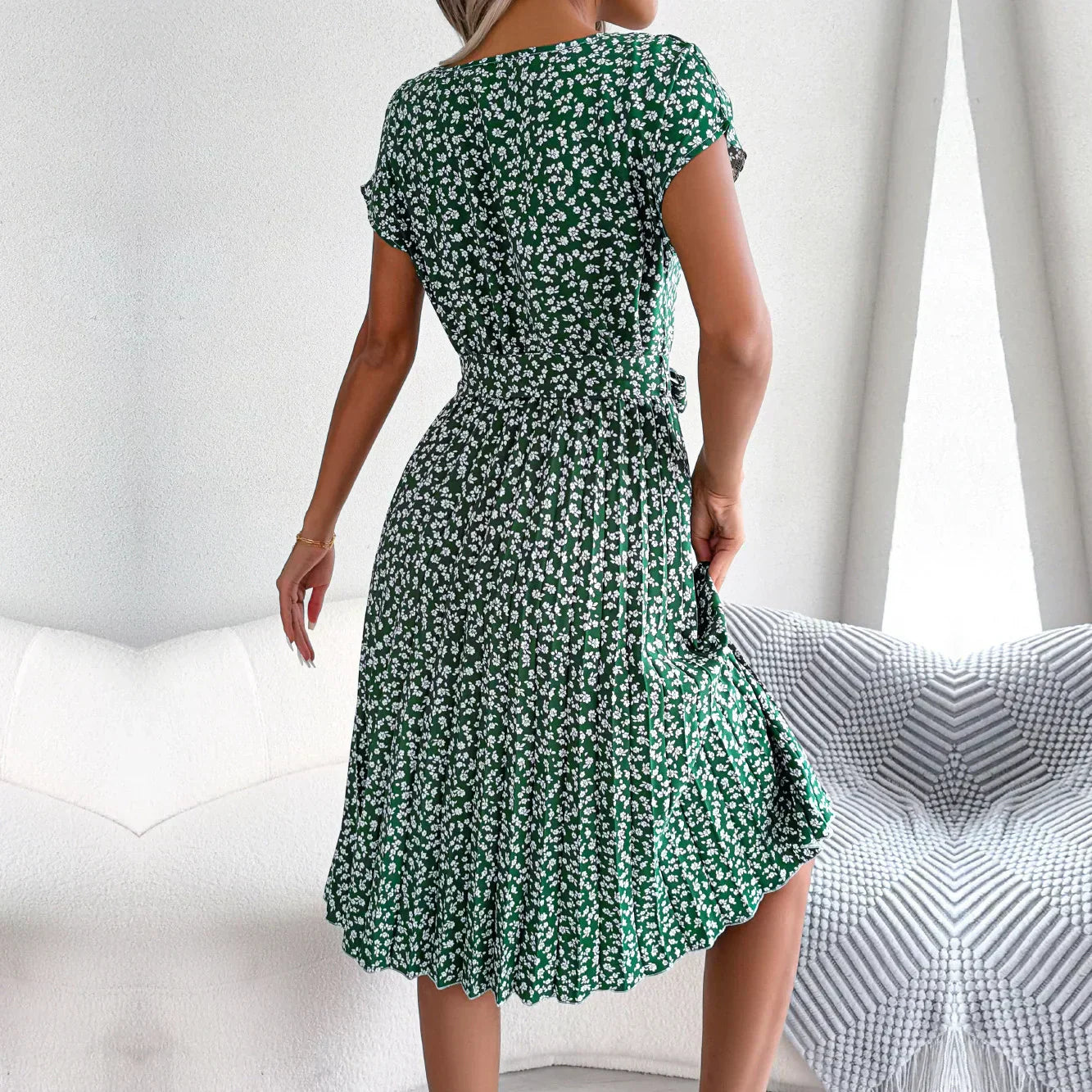 Robe Midi Plissée Florale Anabelle™