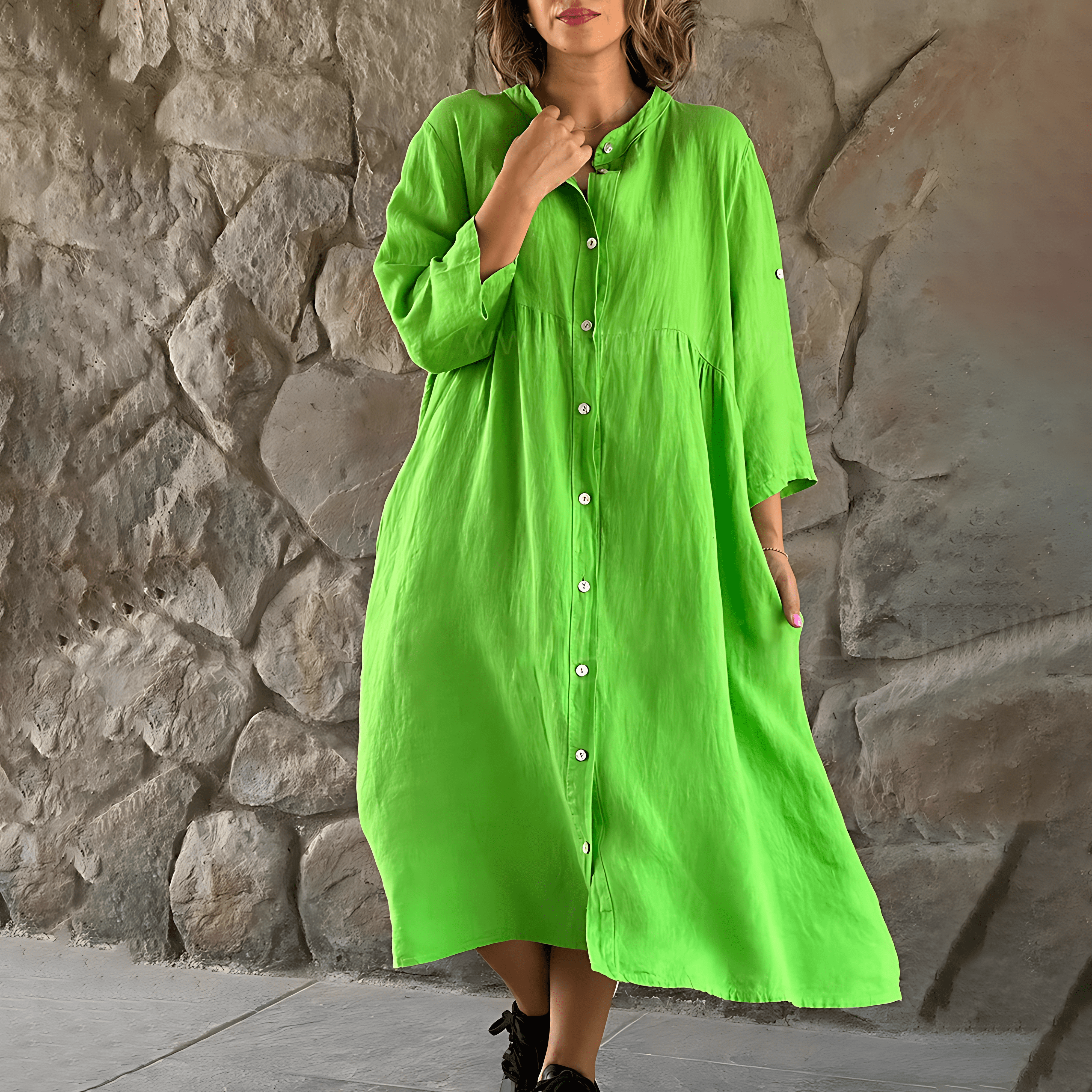 Zora | Élégante robe chemise pour une allure assurée