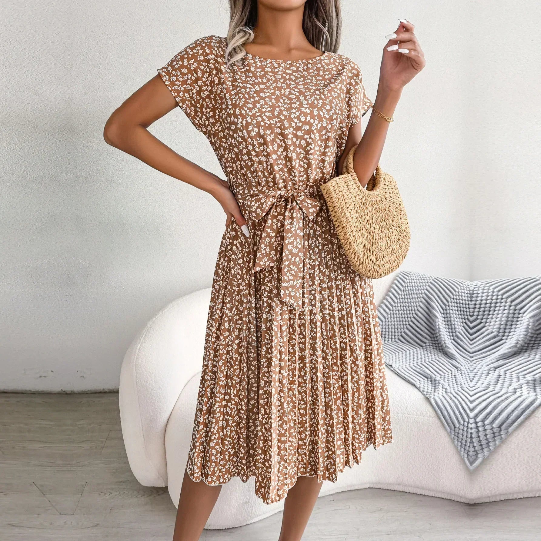 Robe Midi Plissée Florale Anabelle™