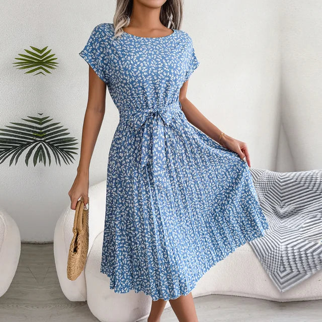Robe Midi Plissée Florale Anabelle™