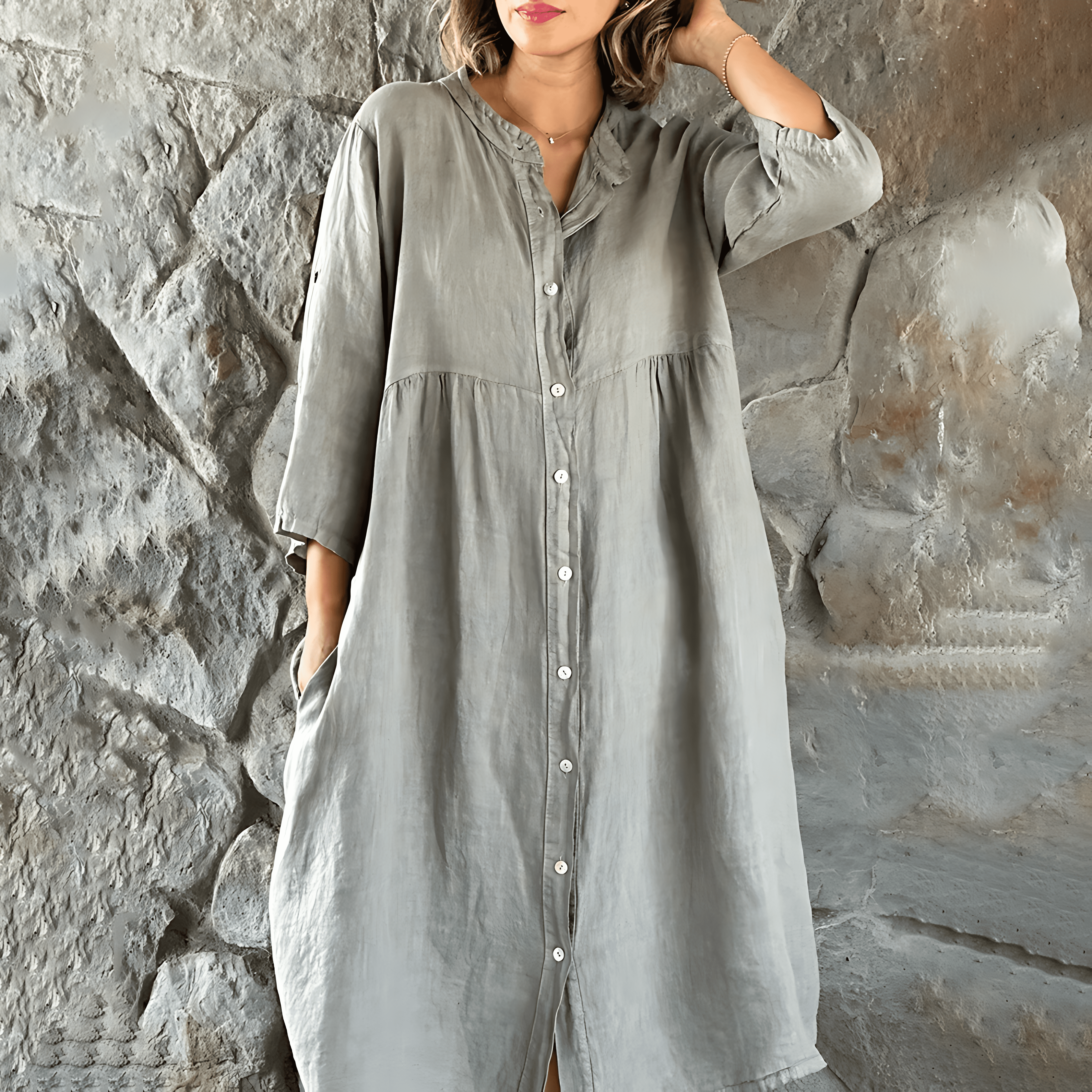 Zora | Élégante robe chemise pour une allure assurée