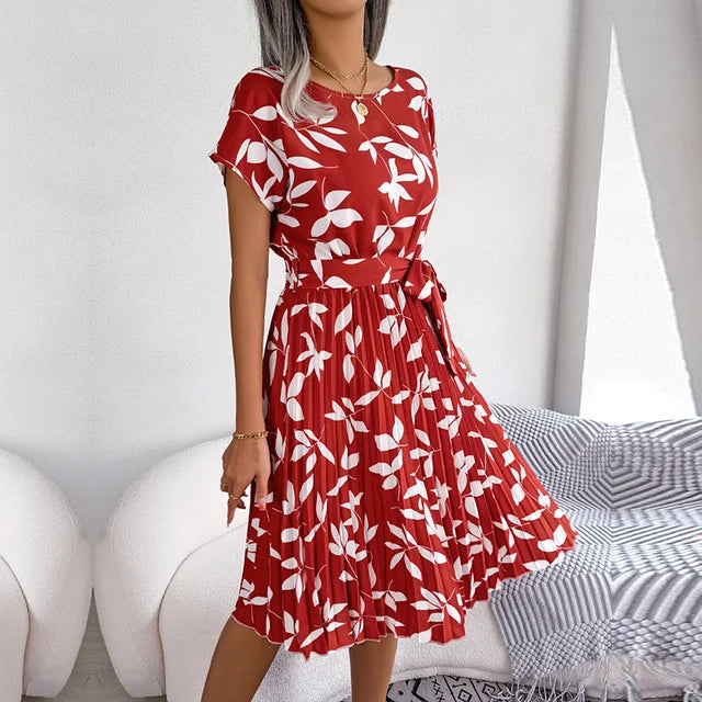 Robe Midi Plissée Florale Anabelle™
