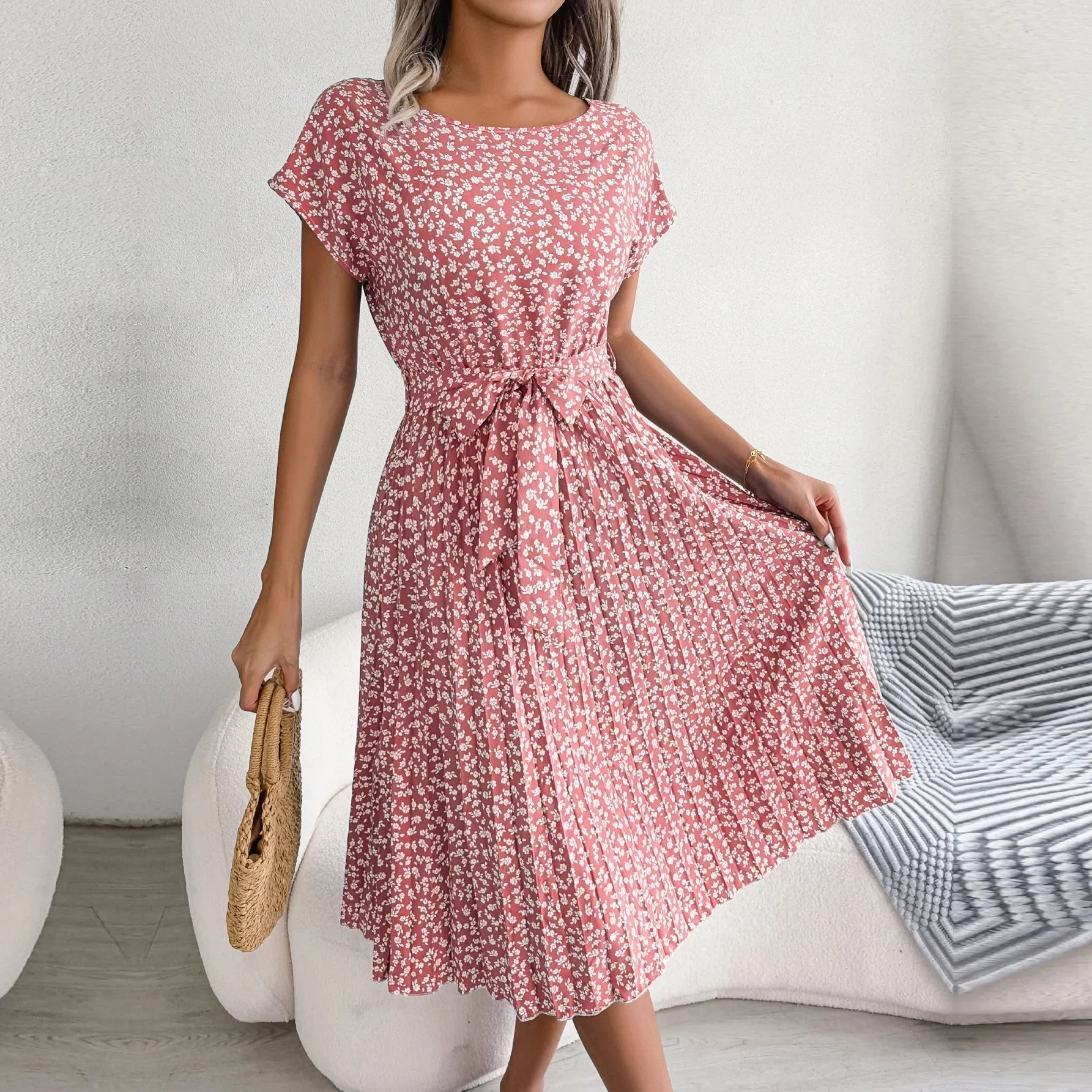 Robe Midi Plissée Florale Anabelle™