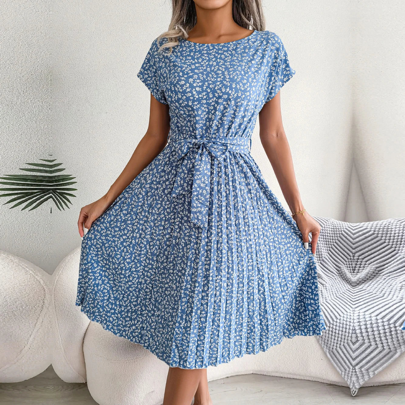 Robe Midi Plissée Florale Anabelle™