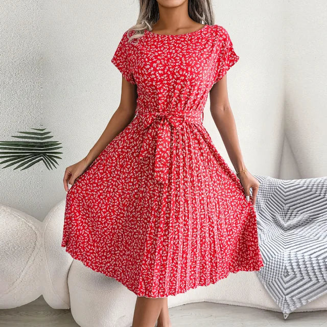 Robe Midi Plissée Florale Anabelle™