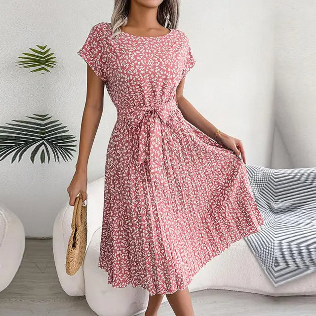 Robe Midi Plissée Florale Anabelle™