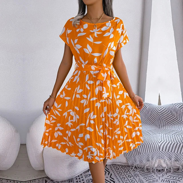 Robe Midi Plissée Florale Anabelle™
