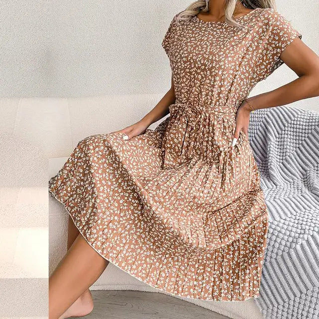 Robe Midi Plissée Florale Anabelle™