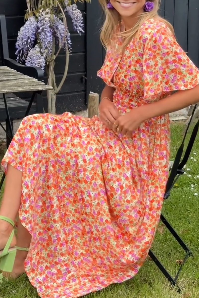 MARIELLA | Robe Longue Fleurie au Style Romantique et Aérien
