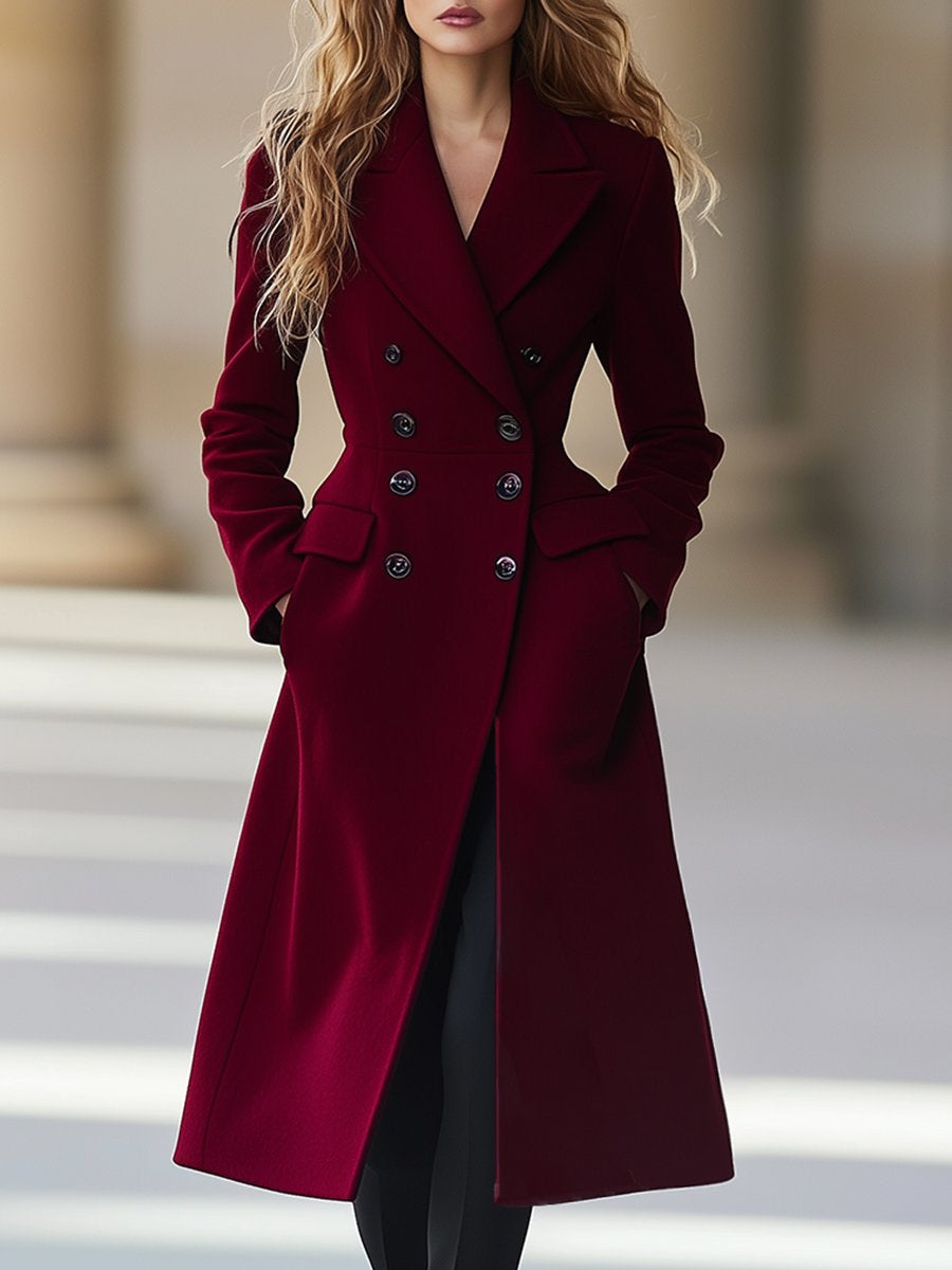 Adeline™ I Manteau Long Élégant pour Bordeau Intemporel