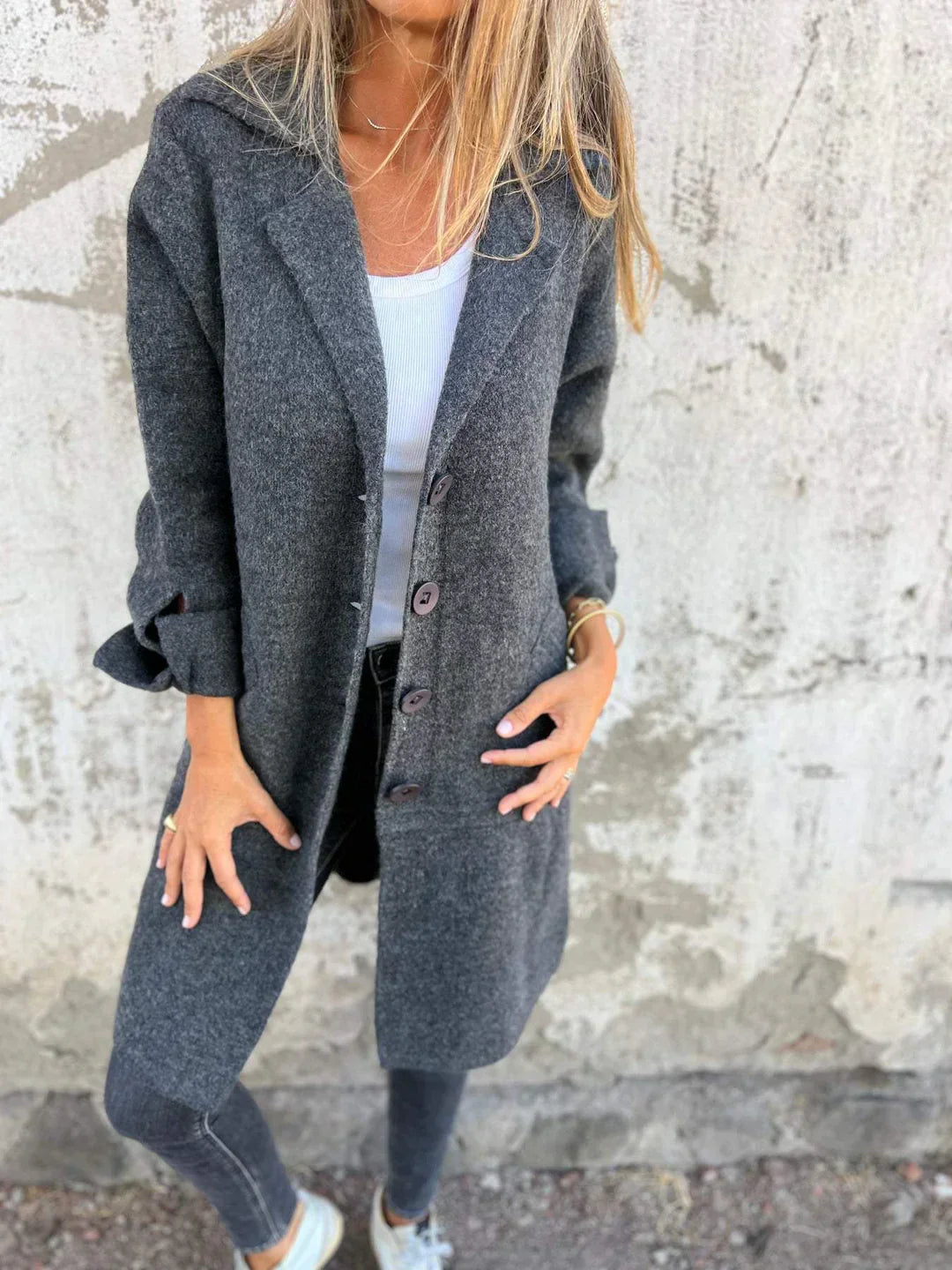ESTELLE™ | Manteau en laine avec boutons