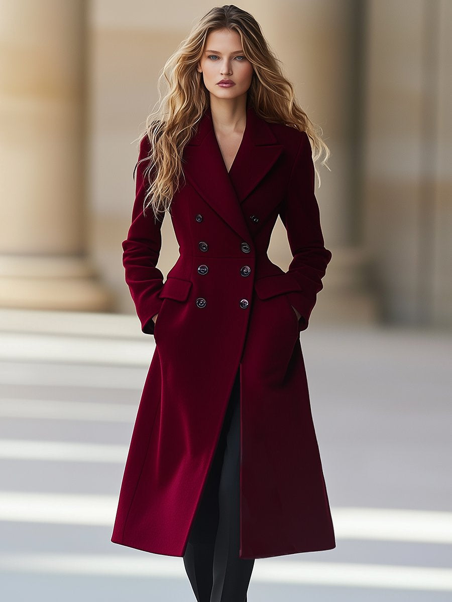 Adeline™ I Manteau Long Élégant pour Bordeau Intemporel