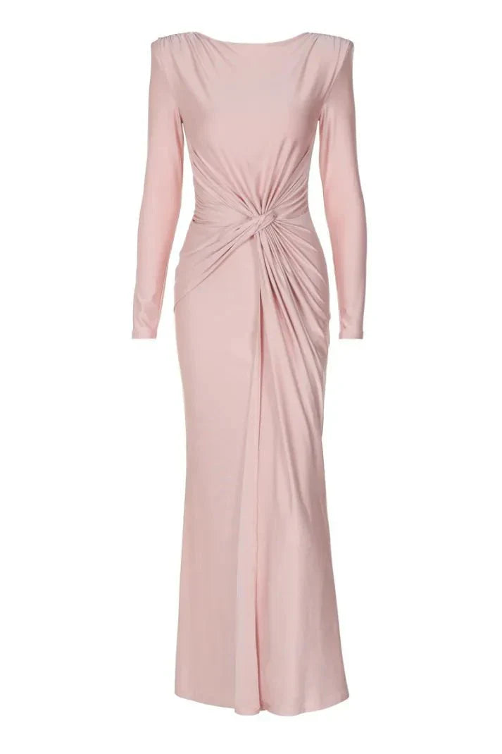 Michaela™ | Robe Maxi Élégante à Manches Longues et Froufrous