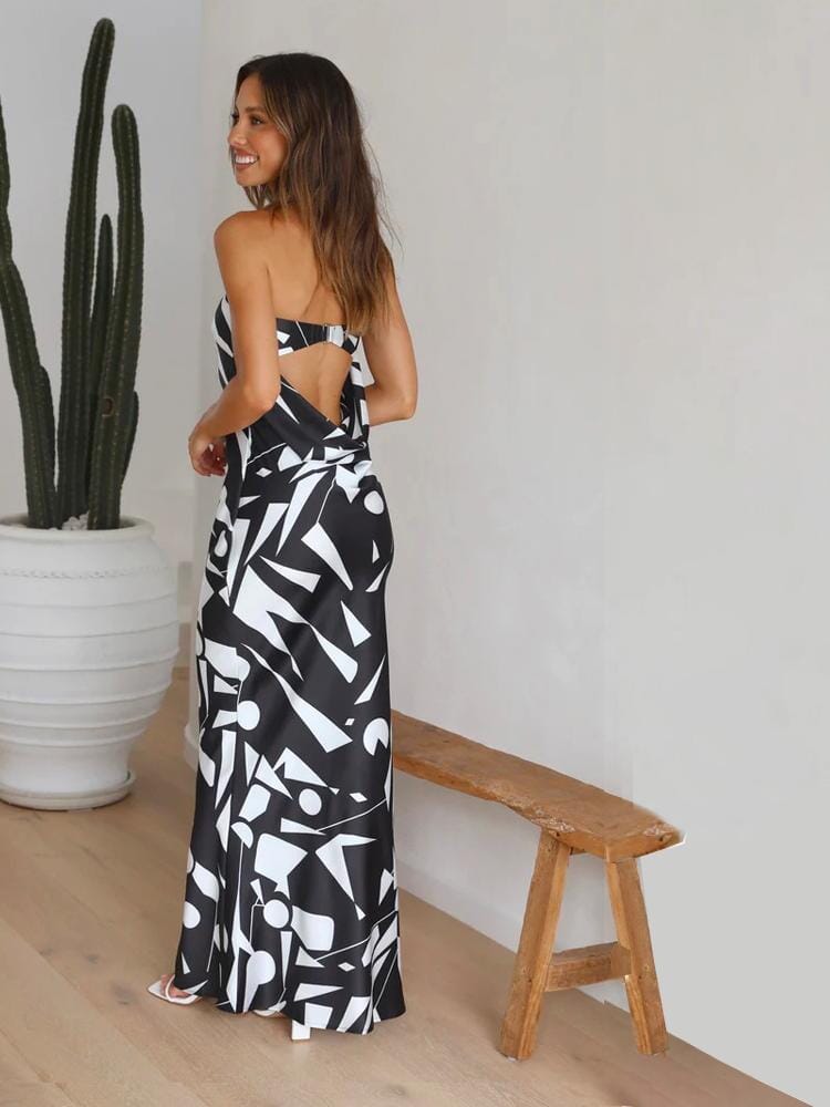 Nova™ | Robe Maxi en Soie Sans Bretelles de Luxe