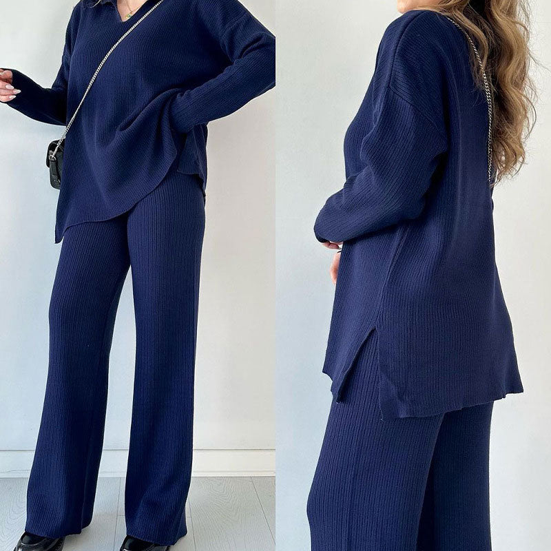 Amalia™ | Ensemble de deux pièces décontracté avec décolleté en V et fente