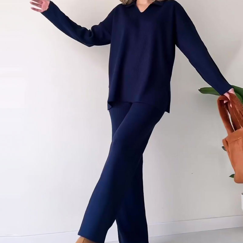 Amalia™ | Ensemble de deux pièces décontracté avec décolleté en V et fente