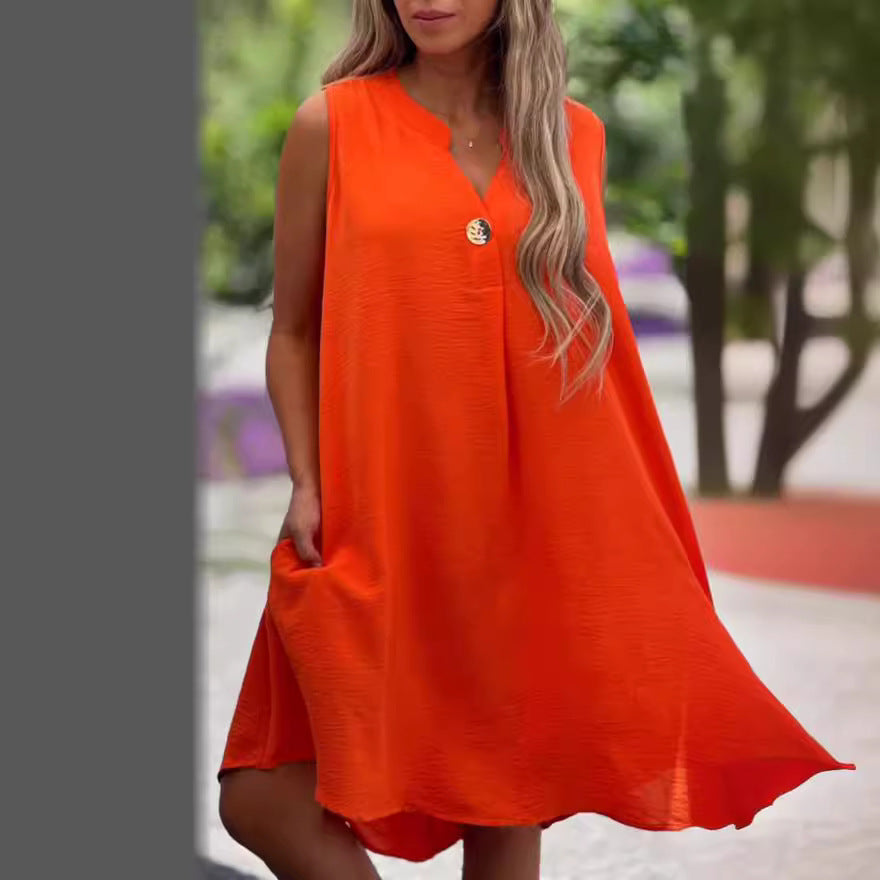 Sheryl™ - Robe sans manches à décolleté en V