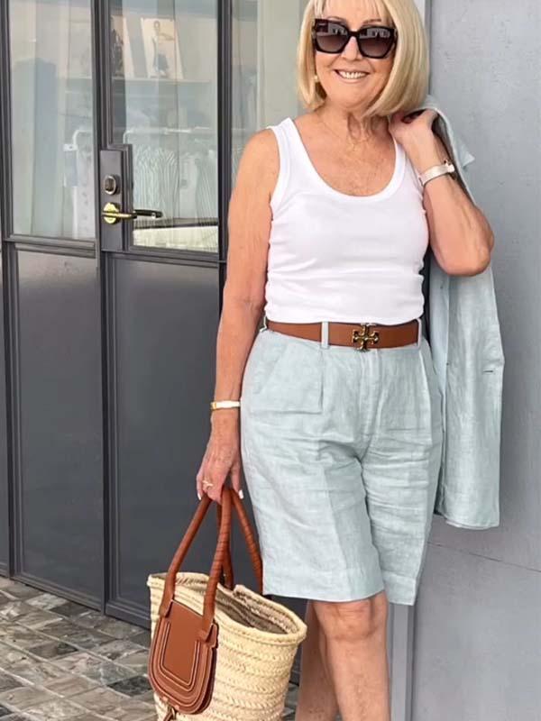 Ensemble deux pièces avec top, blazer et short à fleurs tridimensionnelles