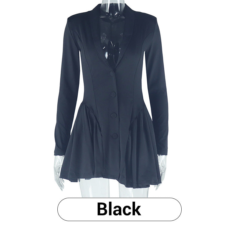 Robe courte plissée à décolleté en V profond pour femme