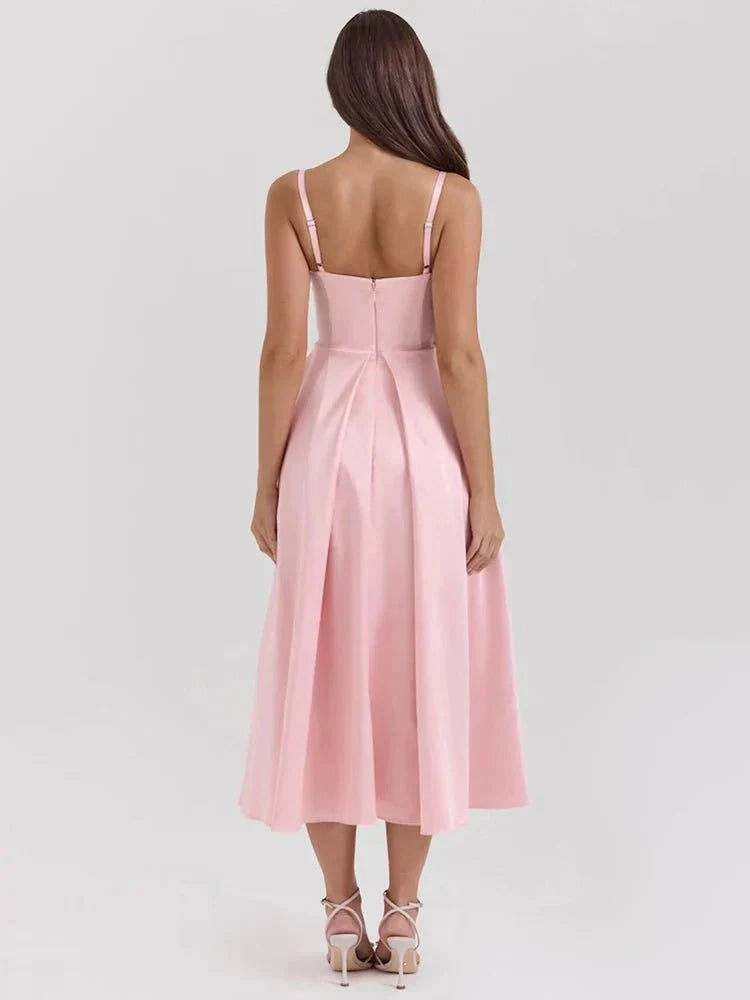 Tiffany™ | Robe en satin de luxe avec fines bretelles