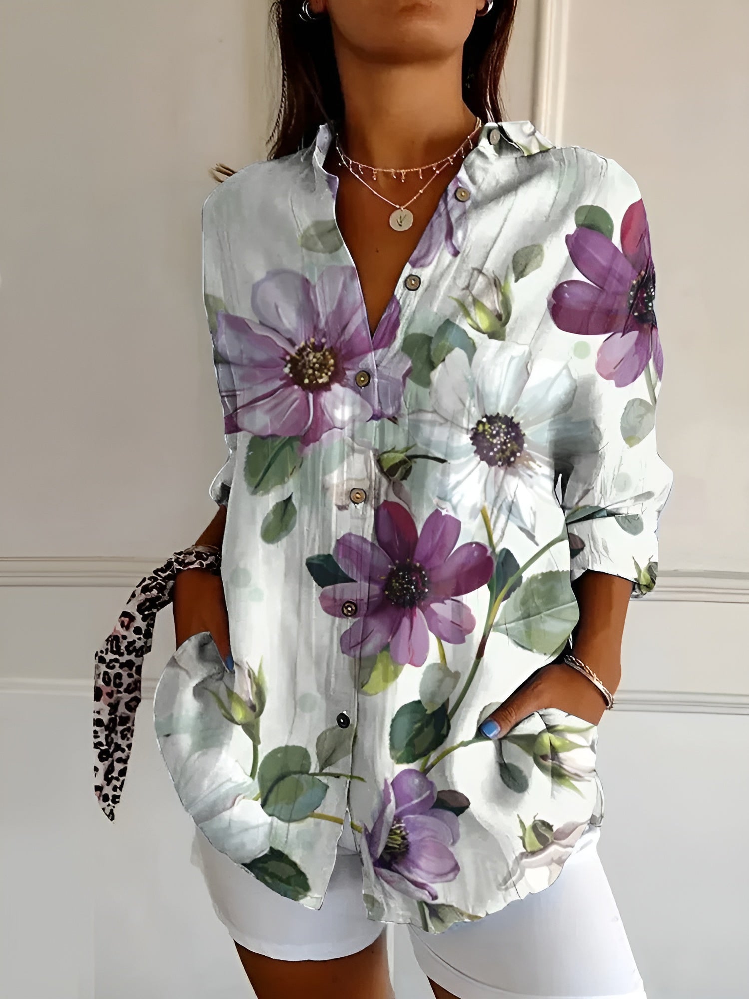 Avril | Blouse Chic aux Imprimés Ludiques