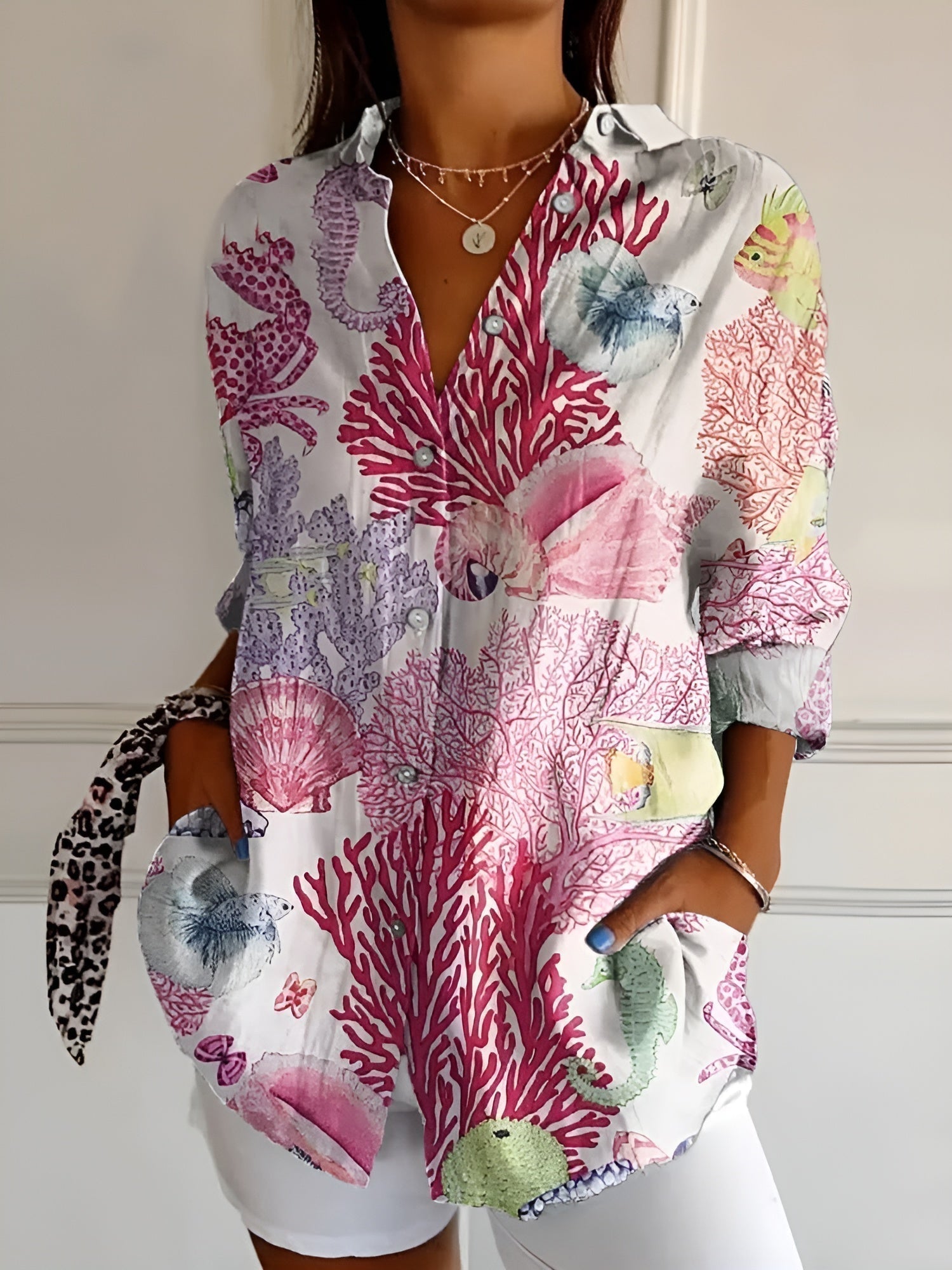 Avril | Blouse Chic aux Imprimés Ludiques