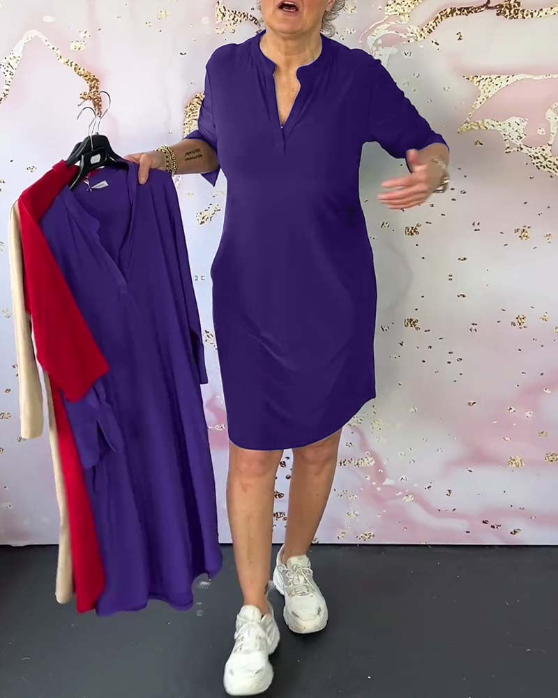 Camille – robe classique à col en V