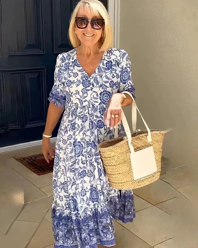 Lucinda | Élégante robe maxi à motifs floraux