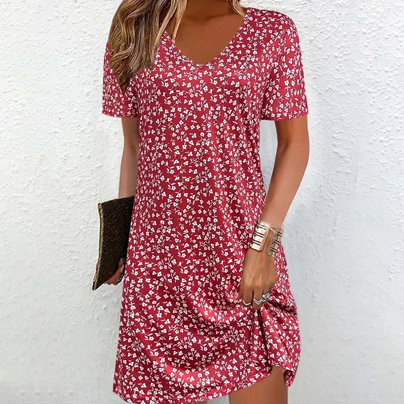 Hailey – robe fluide rose à fleurs