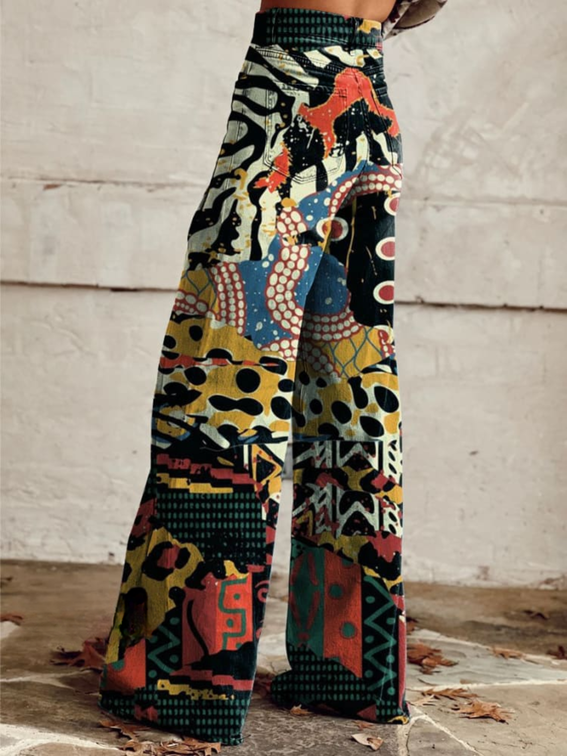 CARAMEL | Pantalons Amples au Motif Artistique Chic et Audacieux