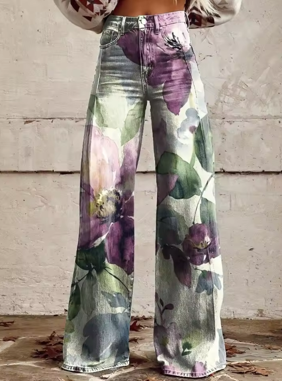 SYLVIE | Pantalons Boho Vintage au Design Distinctif et Élégant