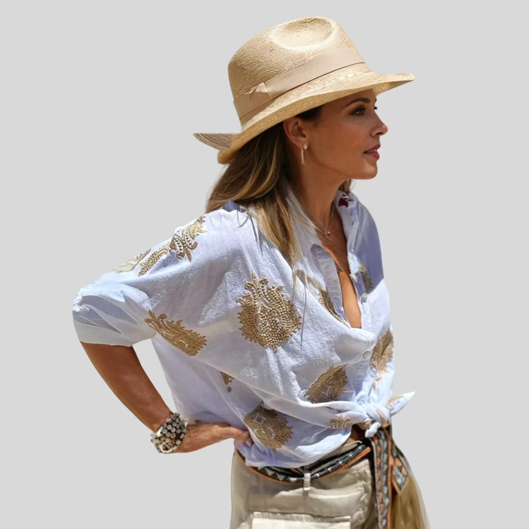 Gábina | Élégante blouse en coton avec col