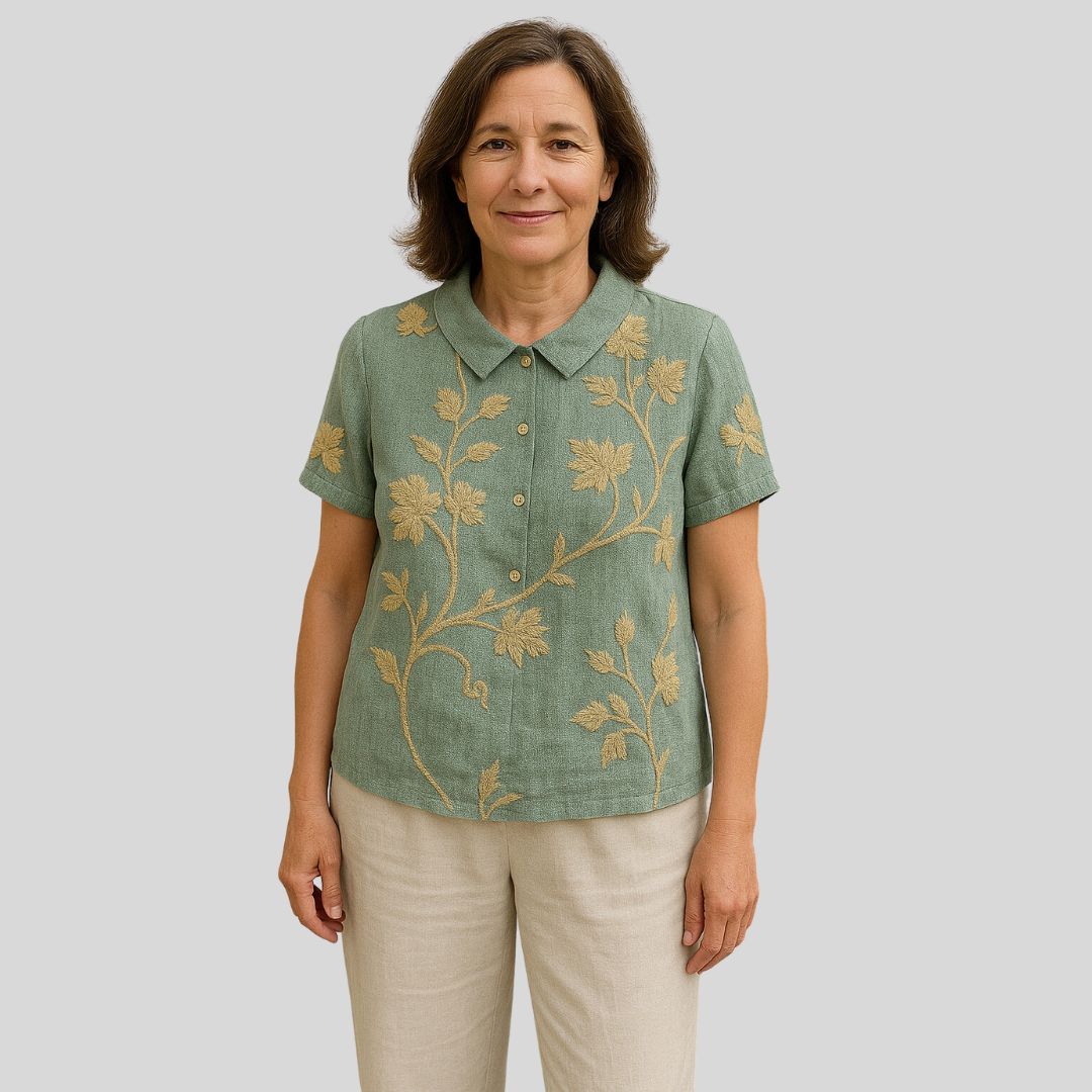 Málinka | Chemisier en lin à motifs floraux pour un look décontracté