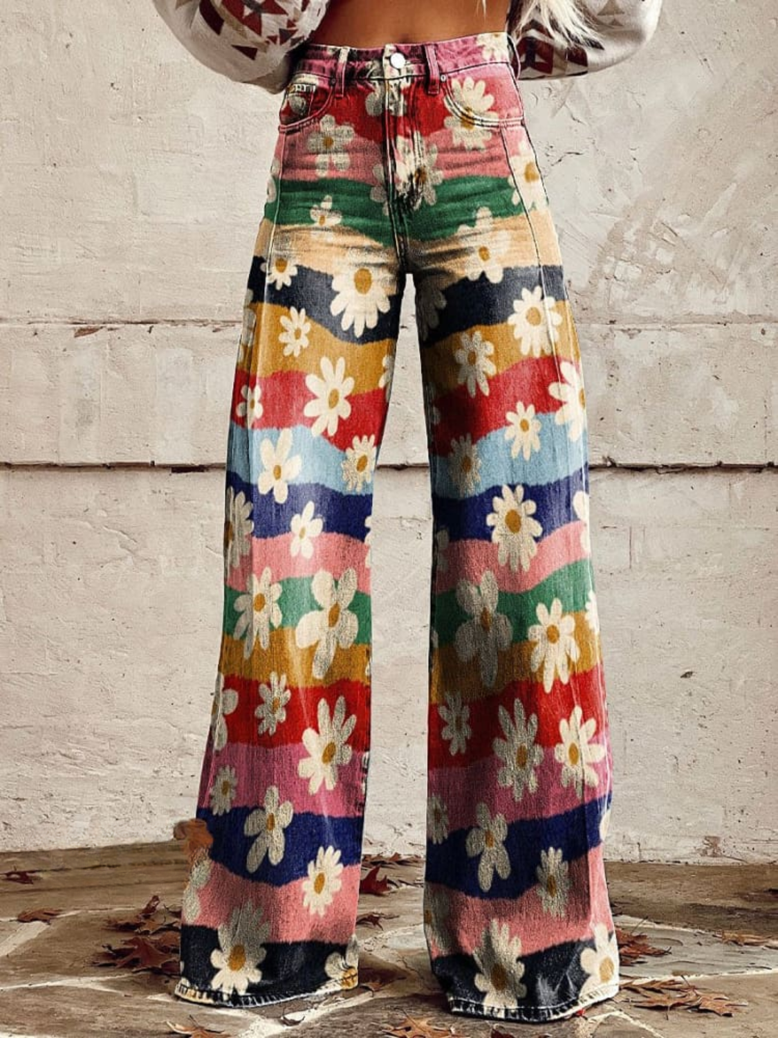 ÉLISE | Pantalons Élégants et Confortables à Motifs Floraux Rétro