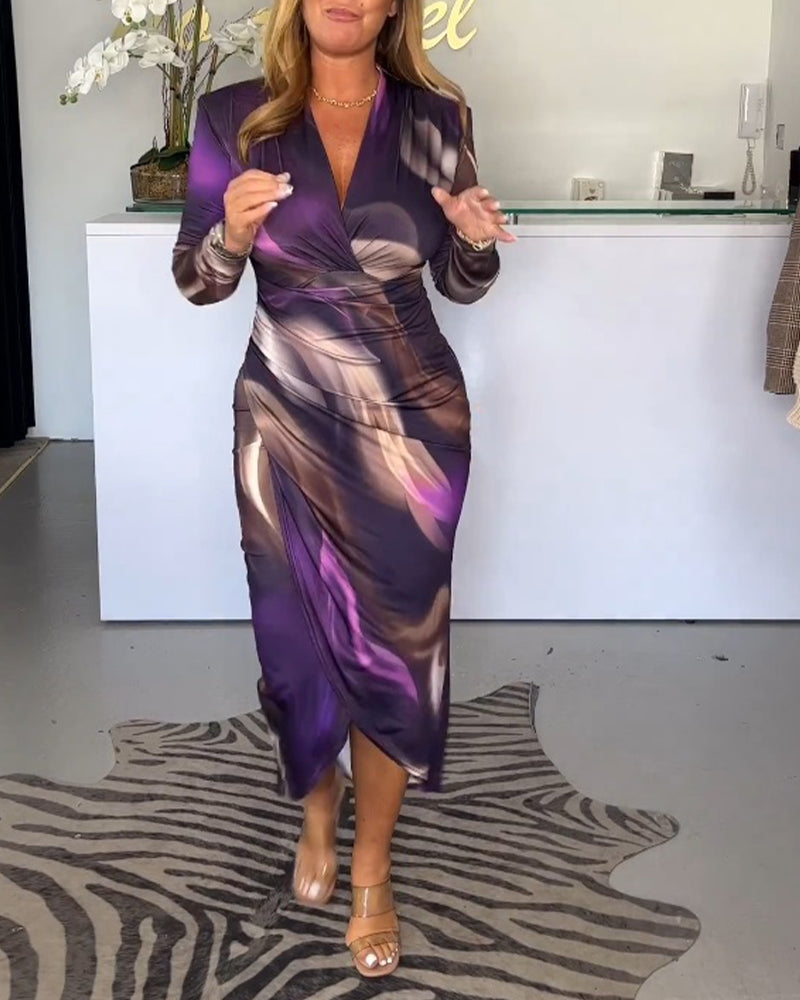 Märta ™ - Élégante Robe Midi Femme avec Décolleté en V et Confort Inégalé