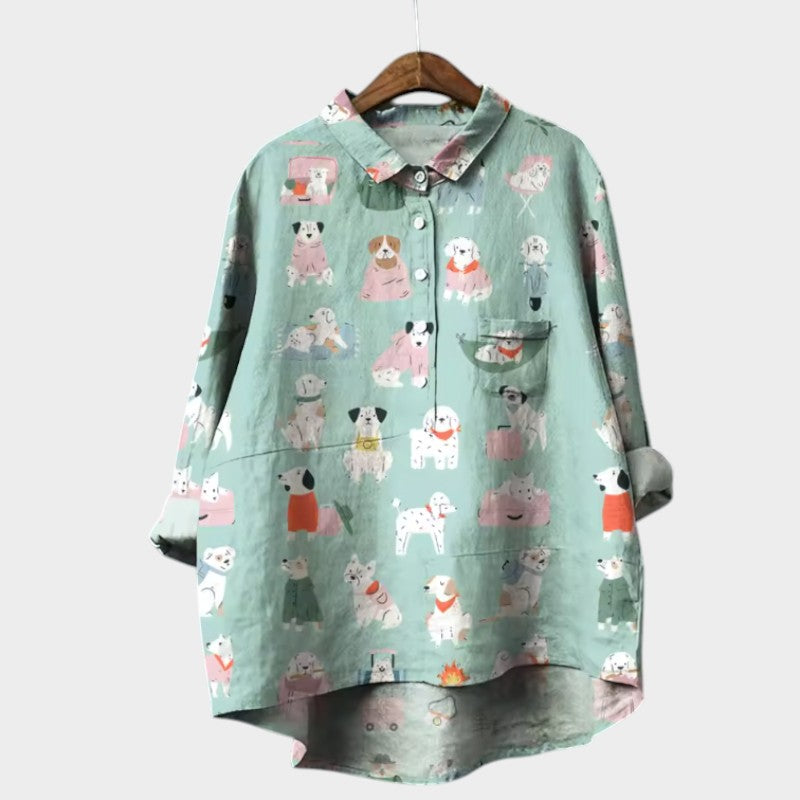 MARIANELLA | Blouse Oversize à Imprimé Animalier pour un Confort Quotidien et un Style Éclatant