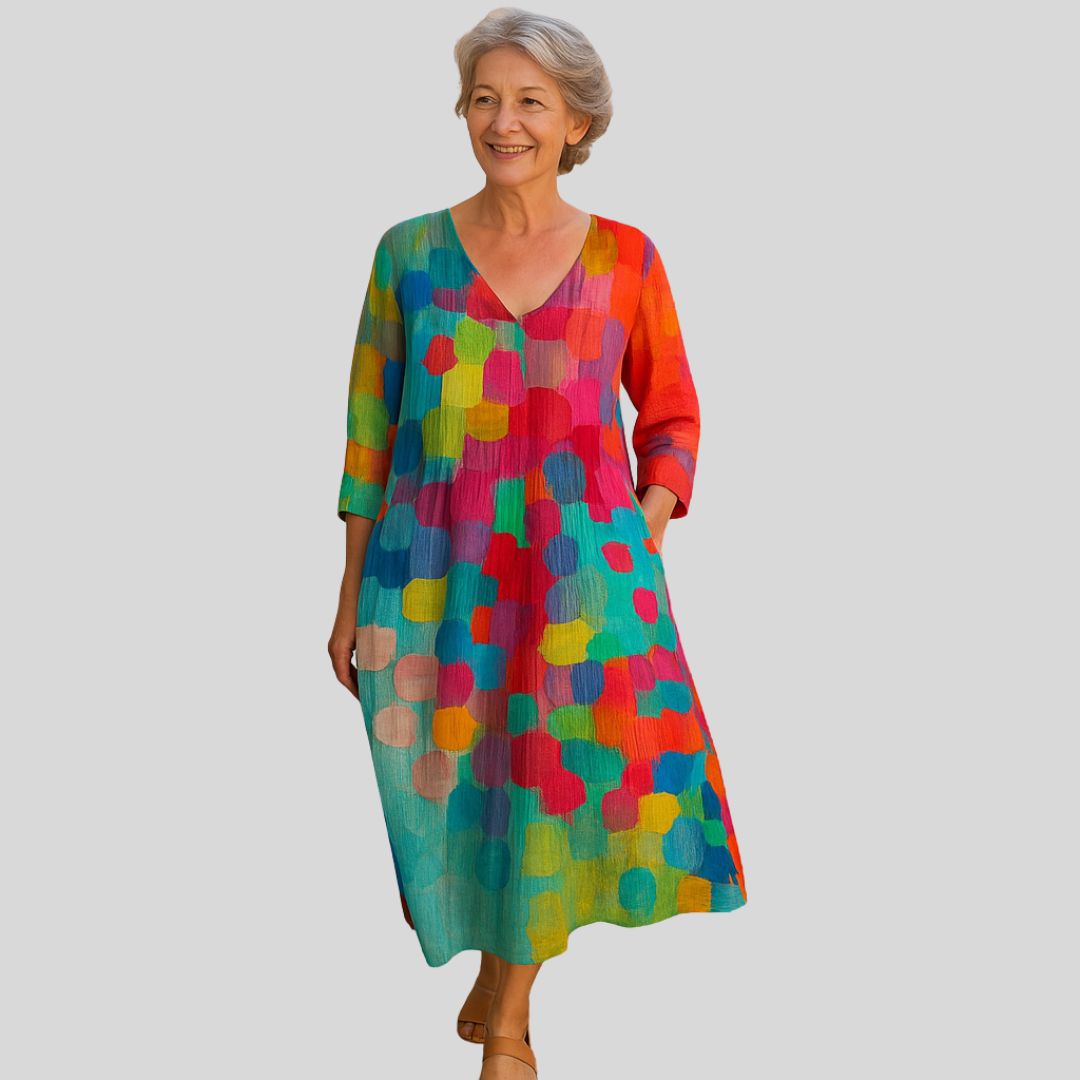 Gracie | Robe V-neck Colorée