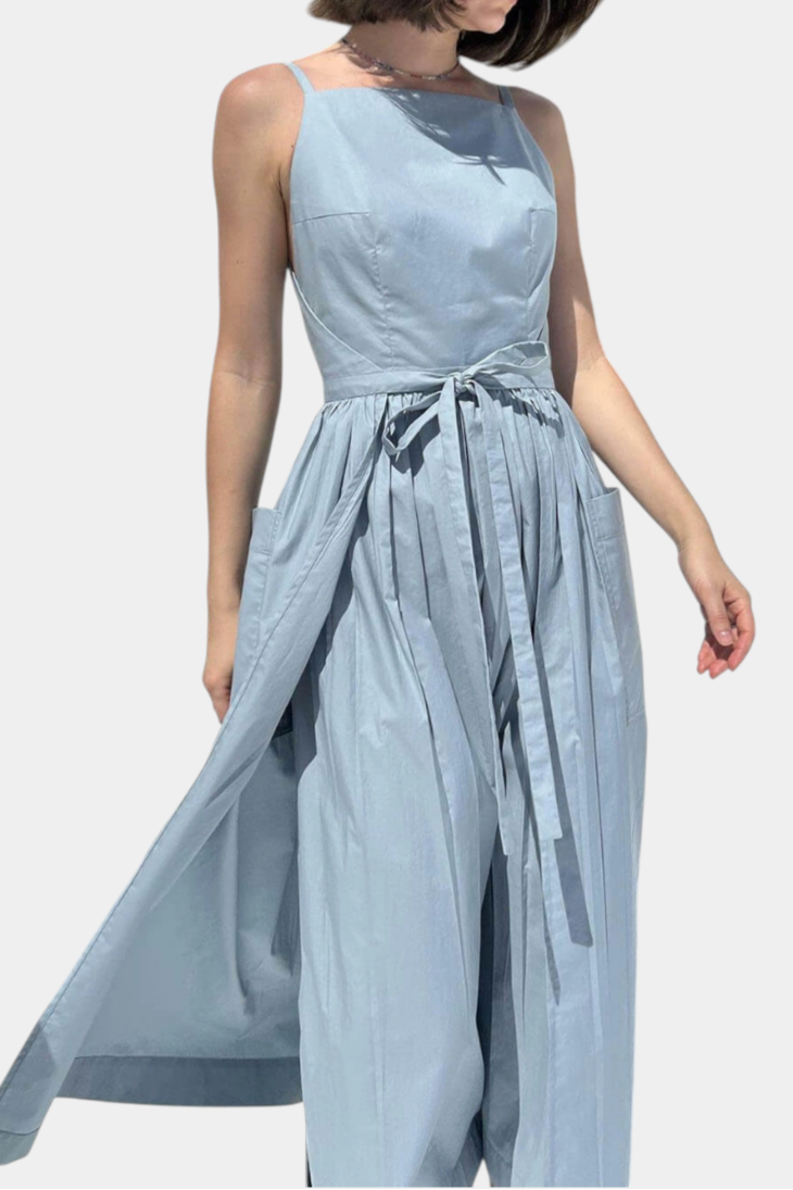 SERENA | Robe Longue à Liens Ajustables pour un Look Romantique et un Confort Estival