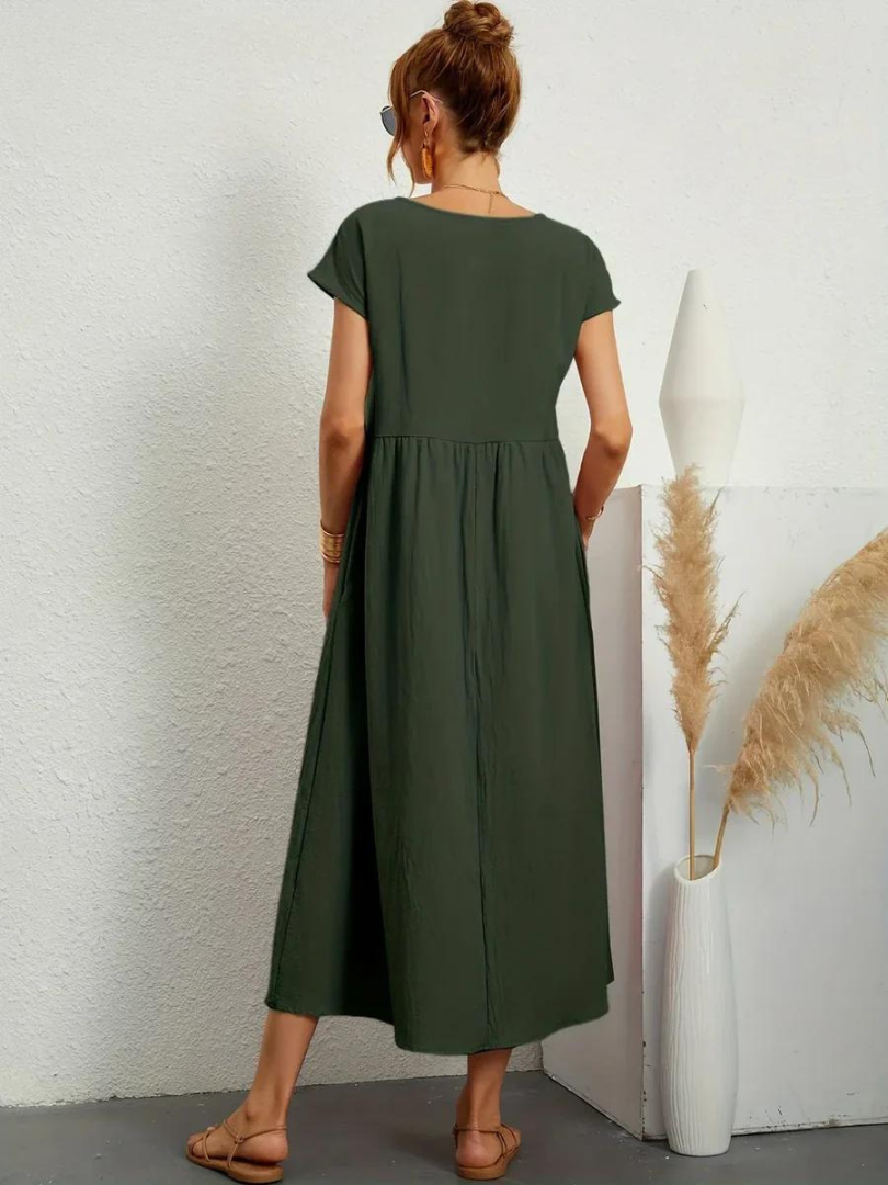 Ruby™ | Élégante Robe Essentielle en Coton et Lin