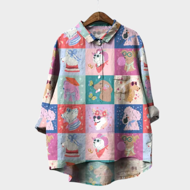 MARIANELLA | Blouse Oversize à Imprimé Animalier pour un Confort Quotidien et un Style Éclatant