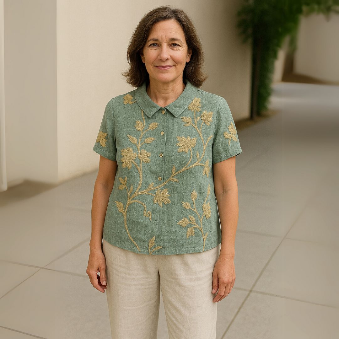 Málinka | Chemisier en lin à motifs floraux pour un look décontracté