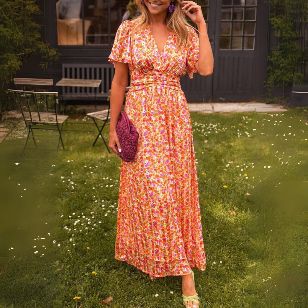 Laura | Élégante robe maxi à décolleté en V