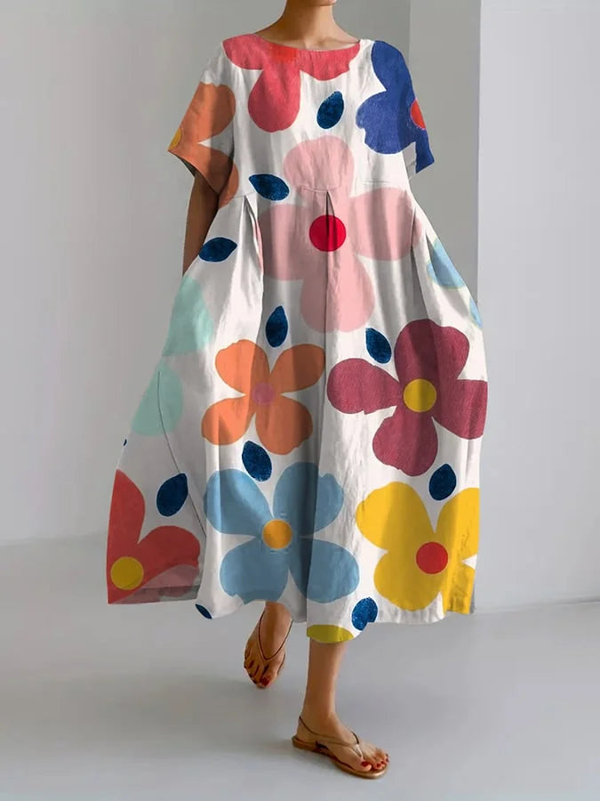 ELIANA | Robe Midi Fleurie Décontractée