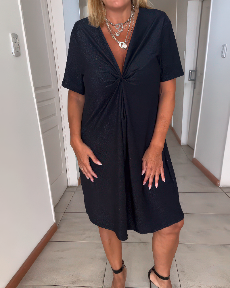 Talia | Robe à col en V torsadé