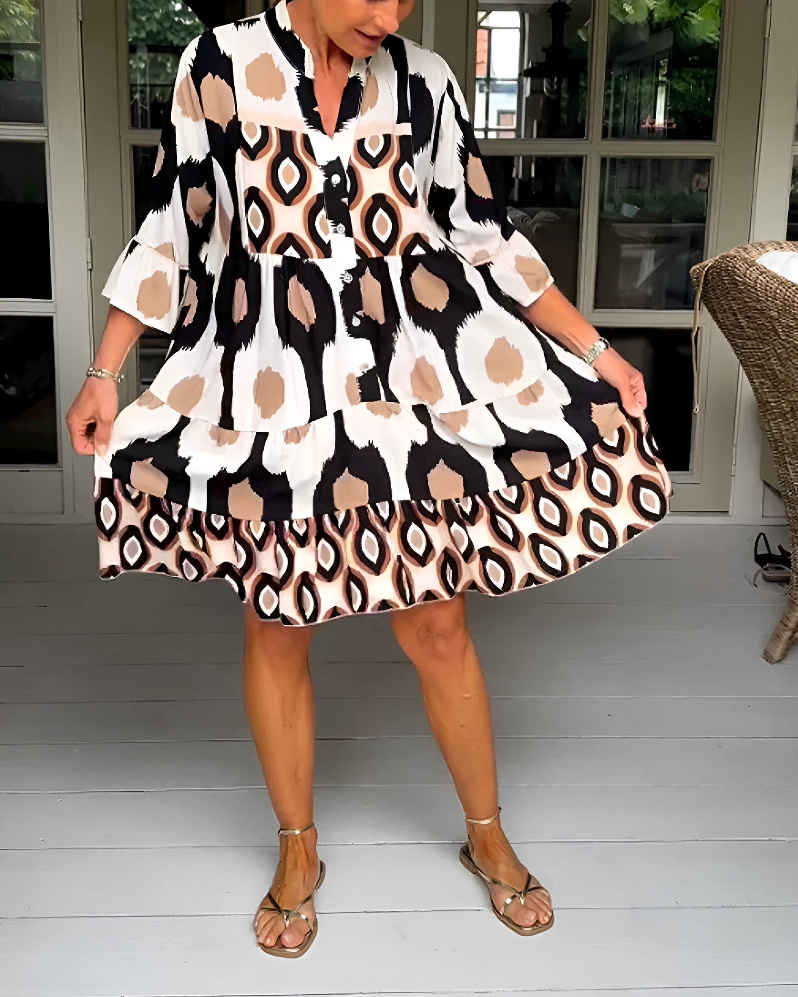 Camille™ | Robe Midi Imprimée