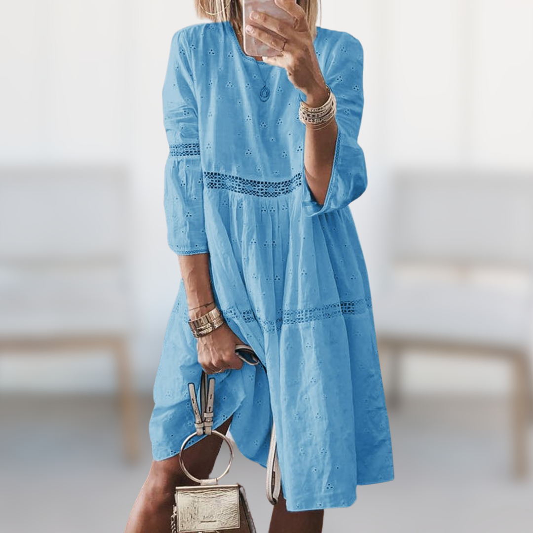 Marianne | Élégante robe longue avec broderies raffinées