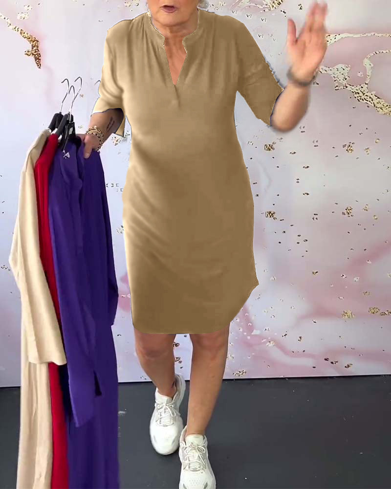 Camille – robe classique à col en V